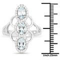 1.54 Carat Genuine Aquamarine and White Zircon .925 Sterling Silver Ring by Bids.com