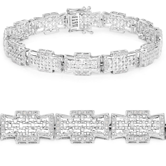 0.48 Carat Genuine White Diamond .925 Sterling Silver Bracelet by Bids.com