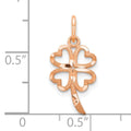 10K Rose Gold Four Leaf Clover Charm Pendant by Fine Color Jewels