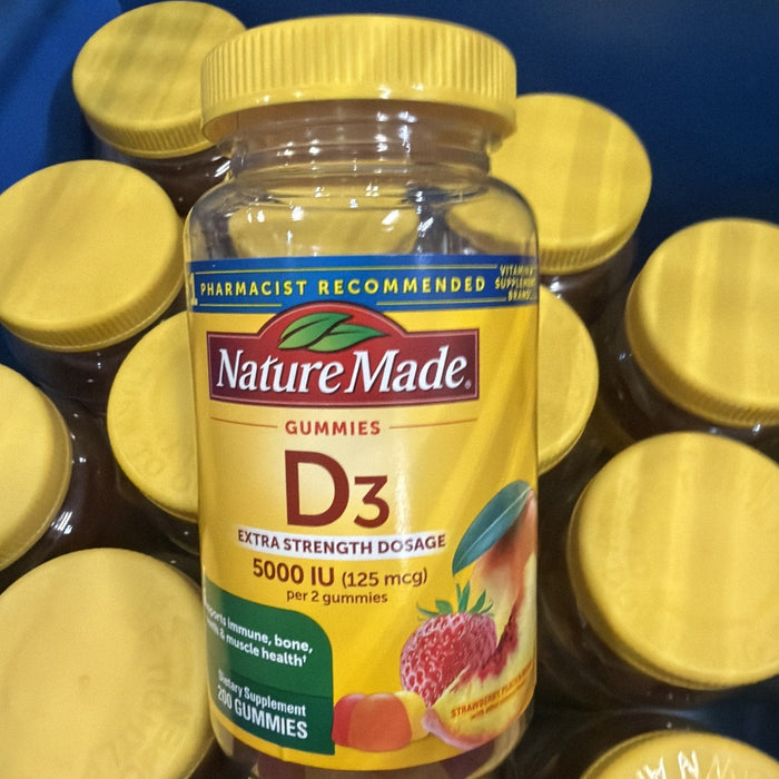 Nature Made D3 5000 IU 200 Gummies Exp. 05/2026 by Price Is Right Miami