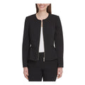 DKNY Womens Zippered Suit Separate Peplum Jacket, Black, Size 8 by Vanessa Jane