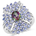 2.86 Carat Genuine Mystic Topaz and Tanzanite .925 Sterling Silver Ring by Bids.com