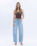 Brylee High Rise Crop Barrel Jean by Boutique 23