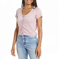 Hippie Rose Juniors Ruched Cardigan T-Shirt, Size Medium by Vanessa Jane