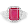 4.55 Carat Glass Filled Ruby and White Topaz .925 Sterling Silver Ring by Bids.com
