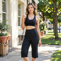 Ideology Lace-Up Back Racerback Seamless Mid-Impact Sports Bra Xs/Black by Vanessa Jane