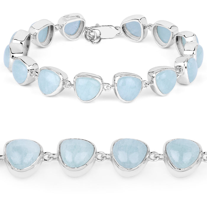 25.90 Carat Genuine Aquamarine .925 Sterling Silver Bracelet by Bids.com