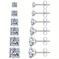 316 Stainless Steel Square Stud Earrings with Cubic Zirconia Accents by DailySale