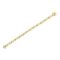 14K Yellow Gold 7.50 Cttw Princess and Baguette Diamond Geometric Link Bracelet by Bids.com