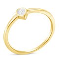 14K Yellow Gold Plated .925 Sterling Silver 1/20 Carat Diamond Teardrop Pear-Shaped Miracle Set Petite Fashion Ring (J-K Color, I1-I2 Clarity) - Size 6 by Bids.com