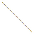 2.70 Ct Oval Violet Tanzanite & Diamond Prong 14K Yellow Gold Infinity Link Bracelet by Fine Color Jewels