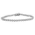 .925 Sterling Silver 1/2 Cttw Miracle Set Round Diamond Bezel Design Link Bracelet (I-J Color, I2-I3 Clarity) - 7.25" by Bids.com
