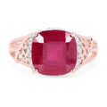 14K Rose Gold Plated 5.54 Carat Genuine Glass Filled Ruby & White Topaz .925 Sterling Silver Ring by Bids.com