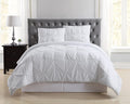 Truly Soft Pleated King Comforter Set - White by Vanessa Jane