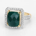 5.18 Carat Dyed Emerald and White Topaz .925 Sterling Silver Ring by Bids.com