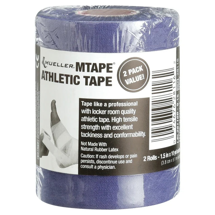 Mueller MTape Athletic Tape, Navy Blue, 2 Pack, 1.5" x 10 yd each by Pasteur Pharmacy