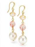 Charter Club Gold Stone Imitation Pearl Linear Drop Earrings by Vanessa Jane