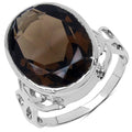 26.52 Carat Genuine Smoky Quartz .925 Sterling Silver Ring, Pendant and Earrings Set by Bids.com