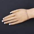 Oval Pink Morganite Prong Silver Infinity Bolo Adjustable Bracelet by Fine Color Jewels