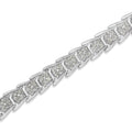 10k White Gold 2 cttw Diamond Fan-Shaped Link Tennis Bracelet (I-J Clarity, I3 Color) - Size 7.25" by Bids.com