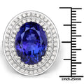 13.78 Carat Genuine Tanzanite and White Diamond 18K White Gold Ring by Bids.com