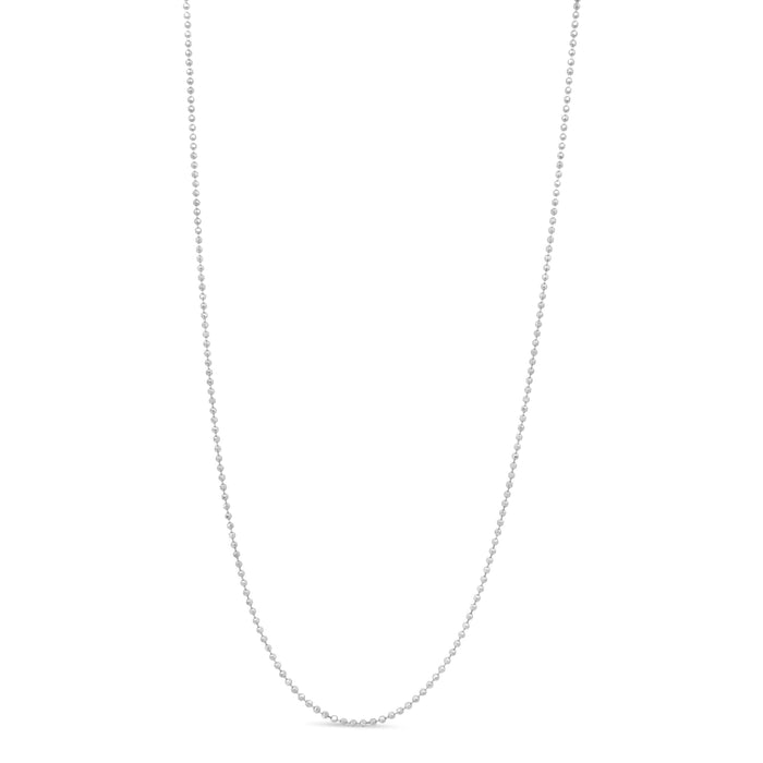 .925 Sterling Silver 0.7mm Slim and Dainty Unisex 18" Inch Ball Bead Chain Necklace by Bids.com