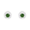 .925 Sterling Silver 1/4 Cttw Round Brilliant-Cut Green Diamond Miracle-Set Stud Earrings (Fancy Color-Enhanced, I1-I2 Clarity) by Bids.com