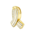 14K Yellow Gold 2 5/8 cttw Channel Set White Diamond Awareness Ribbon Pendant Necklace (G-H Color, VS1-VS2 Clarity) - NO CHAIN by Bids.com