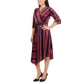 Ny Collection Striped Velvet Faux-Wrap Dress, Size Small by Vanessa Jane