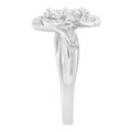 14K White Gold Floral Cluster Diamond Ring (1.0 Cttw, H-I Color, SI2-I1 Clarity) - Size 6 by Bids.com