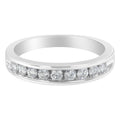 18K White Gold Round Diamond 1/2 Cttw Channel Band Ring by Bids.com