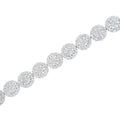 14K White Gold 3-3/4 Cttw Round-Brilliant Cut Diamond 7-1/4" Round Cluster Links Tennis Bracelet (I-J Color, SI2-I1 Clarity) by Bids.com
