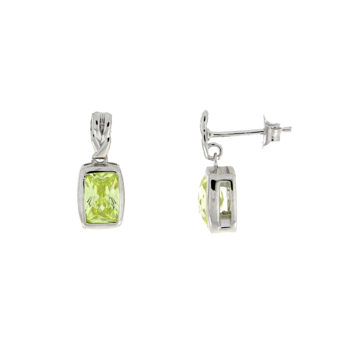 Cubic Zirconium Dangle Earrings Sterling Silver by Bids.com