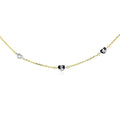 14k Two Tone Gold Anklet with Diamond Cut Heart Style Stations by Bids.com