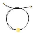 9 1/4 inch Black Cord Adjustable Bracelet with 14k Yellow Gold Circle by Bids.com