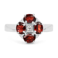2.02 Carat Genuine Garnet & White Topaz .925 Sterling Silver Ring by Bids.com