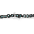 Black Rhodium Plated .925 Sterling Silver 1.0 Cttw Diamond Miracle Tennis Bracelet (Enhanced Blue Color, I3 Clarity) - 7" by Bids.com