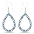 4.32 Carat Genuine London Blue Topaz .925 Sterling Silver Earrings by Bids.com