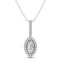 Marquis Shape Diamond Halo Pendant in 14k White Gold (2/3 cttw) by Bids.com