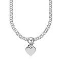 Sterling Silver Rolo Chain with a Heart Toggle Charm and Rhodium Plating by Bids.com