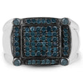 0.81 Carat Genuine Blue Diamond .925 Sterling Silver Ring by Bids.com