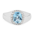 1.62 Carat Genuine Blue Topaz and White Topaz .925 Sterling Silver Ring by Bids.com