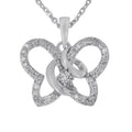 .925 Sterling Silver 1/4 cttw Prong-Set Diamond Butterfly 18" Pendant Necklace (H-I Color, I1-I2 Clarity) by Bids.com