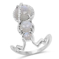 2.79 Carat Genuine Labradorite And White Topaz .925 Sterling Silver Ring by Bids.com