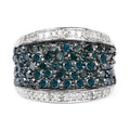 1.38 Carat Genuine Blue Diamond and White Diamond .925 Sterling Silver Ring by Bids.com