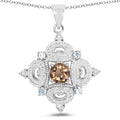 3.00 Carat Genuine Smoky Quartz, Blue Topaz and White Topaz .925 Sterling Silver Pendant by Bids.com