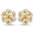 7.92 Carat Genuine Citrine and White Topaz .925 Sterling Silver 3 Piece Jewelry Set (Ring, Earrings, and Pendant w/ Chain) by Bids.com