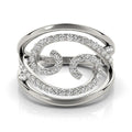 Swirl Design Diamond Ring in 14k White Gold (1/2 cttw) by Bids.com