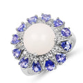 4.25 Carat Genuine Opal, Tanzanite & White Topaz .925 Sterling Silver Ring by Bids.com