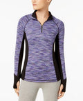 Ideology Women's Brushed Space-Dyed Half-Zip Top, Small by Vanessa Jane